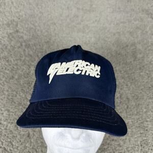 Vintage Cap America American Electric Hat Cap Snap Back Mens One Size Blue 80s